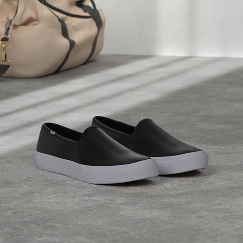Image of Keds Womens Double Decker Canvas Slip On Sneakers Shoes Casual - Black