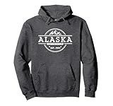 Alaska Souvenir Hoodie with a Vintage Style Mountain Design Pullover Hoodie