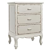 Park Designs Distressed Vintage White Cupboard, Drawer Wooden Storage Cabinet Unit with Legs for Shabby Chic Farmhouse Living Room Decor, Dresser Nightstand Furniture for Bedroom