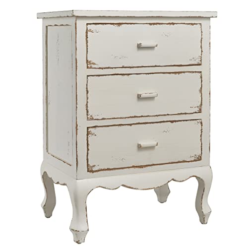 Park Designs Distressed Vintage White Cupboard, Drawer Wooden Storage...