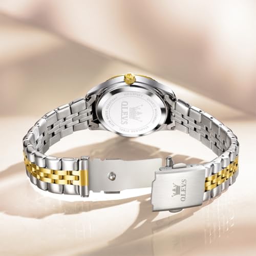 Image of OLEVS Watch for Women Fashion Pink Dress Analog Quartz Diamond Ladies Watch Simple Date Gift Waterproof Women Wrist Watch
