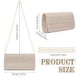 Larcenciel Clutch różowe złoto, brokatowa torebka damska z odpinanym łańcuszkiem, w paski, z cekinami, modna torba na ramię, elegancka torebka wieczorowa na wesele, imprezę, bankiet, 20 x 11 x 6 cm