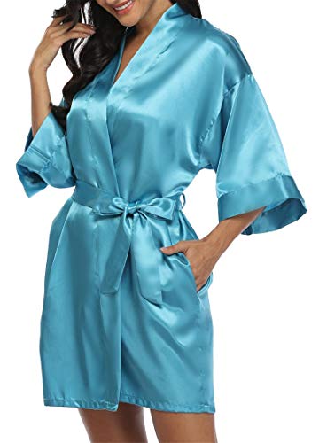 Image of Giova Women Bridal Robe for Bride and Bridesmaid Getting Ready Wedding Party Bathrobe