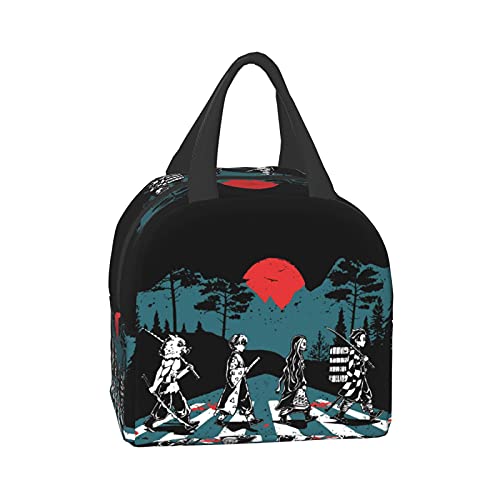 Wcrsain Black Anime Lunch Bag Insulated Women Men Portable Lunch Box Reusable Tote For Travel Office Outdoor Beach Bento Storage Organizer #TOP1