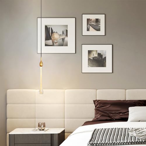 Luces de suspensión LED de 12 W con pantalla de cristal artesanal 3