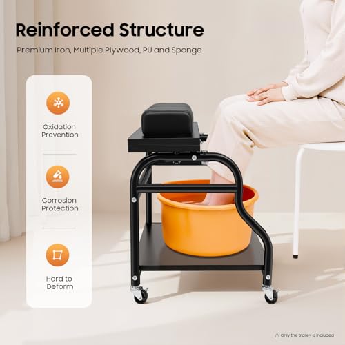 Carrito para spa de pies con ruedas y estante plegable miniatura 5