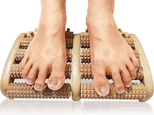 Uchiha Roller Foot Massager Body Stress Buster & Accupressure Point Device Relaxation Foot Massager and Legs Pain Relief Massager | Set of 1 | Wooden
