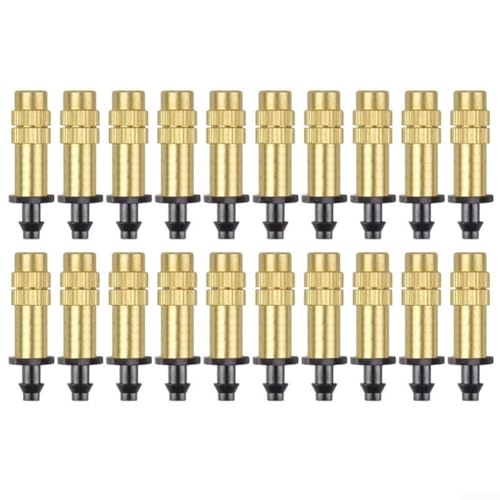 HEIBTENY - HEIBTENY Lot de 20 buses de pulvérisation réglables en laiton pour irrigation de jardin, amovibles pour se connecter sans problème avec des tuyaux de 4/7 mm, couverture efficace de l'eau