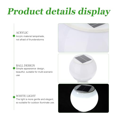 Luces solares para exterior de 20 cm, lámpara de paisaje para iluminar terrazas y vallas 3
