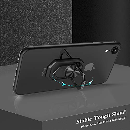 Osophter For Phone Ring Holder Stand 360 Degree Rotation Finger Kickstand For Magnetic Car Mount Compatible With All Smartphones-Black #TOP6