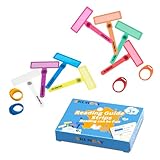 Guided Reading Strips, Dyslexia Tools for Kids, Colorful Text Overlays for Early Readers, ADHD Finger Trackers Highlight (24 PCS)