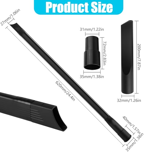 Lange Flexible Fugendüse Staubsauger, 62cm Staubsaugeraufsatz Heizkörper für Alle Staubsauger mit 35/32mm Anschluss, Universal Staubsauger Fugendüse für die Reinigung Unter Möbeln und Autositzen
