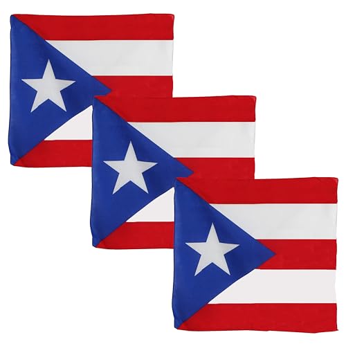 Motique Accessories Set of 3 Large Cotton Bandanas - Puerto Rico