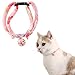 Necoichi Chirimen Cat Collar with Clover Bell (Pastel Pink)
