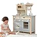 Play Kitchen for Toddlers, Kids Kitchen Playset Toy Kitchen Set, Toddler Kitchen Playset Wooden with with Faucet, Oven, Cookware Accessories