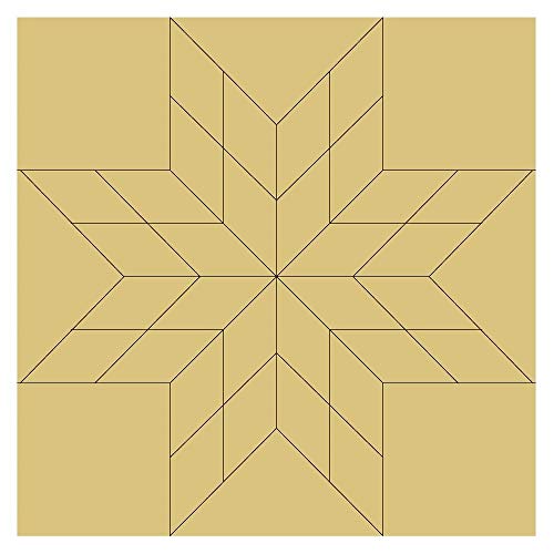Barn Quilt Square Design by Lines Cutout Unfinished Wood Country Decor Coloring Book Door Hanger Everyday MDF Shape Canvas Style 8 (12")