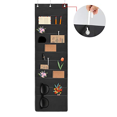Haohan 10 Pockets Over Door Hanging Wall File Organizer, Oxford Cloth Storage Pocket Chart For Magazines, Pens, File Folders In Office And School #TOP3
