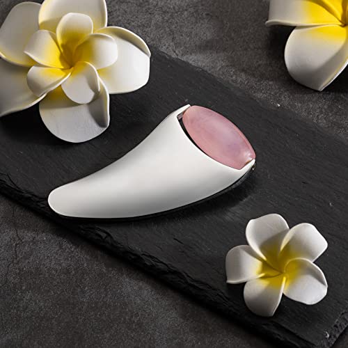 Gua Sha Tool With Jade Roller (2 In 1) Metal Guasha Scraping Massager For Eye And Face, Facial Massage Scraper On Skin #TOP3