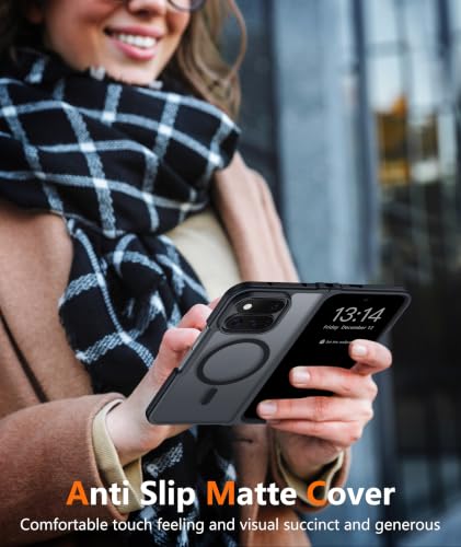 Image of FNTCASE for Google 11 Pro Fold Case, Fit for Magsafe, Translucent | 14FT Military Grade Drop Proof, Protective Tough Phone Cover, Anti Slip, Matte, Black