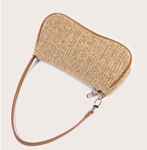 Image of Medium Straw Bag Hand Weave Beach Handbag Summer Crossbody Shoulder Bags Bucket Tassel Totes for Women