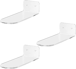 Acrylic Shoe Rack Stand organizor Space Saver for Home Shop Wall Mounted Shelf Shoe Rack Display Holder (4 inch Length) (Transparent, 4 inch Length- Pack of 3)