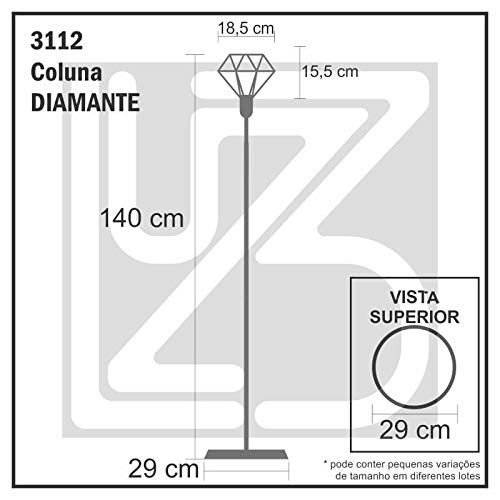 Abajur Coluna Diamante - Amarelo