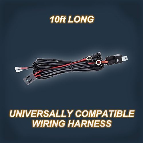 Glaretek Wiring Harness for LED Light Bar with Remote Control 12V 40A One Line Kit ON/Off Switch Relay for Fog Light Off-Road Work 10FT Length (Remote Control), 12 Months Full Warranty