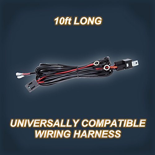Glaretek Wiring Harness for LED Light Bar with Remote Control 12V 40A One Line Kit ON/Off Switch Relay for Fog Light Off-Road Work 10FT Length (Remote Control), 12 Months Full Warranty
