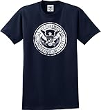 Utopia Sport Homeland Security Distressed Unisex T-Shirt (S-5X) (Large, Navy)
