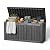 EasyUp 75 Gallon Outdoor Storage Box, Resin Waterproof UV-Resistant Deck Box, Reinforced Stability for Patio, Garden, and Poolside, Striped Black