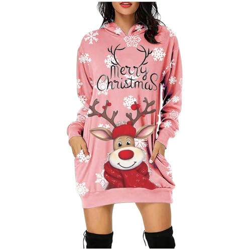 Qixiu Weihnachtspullover Familie,Hoodie Decke XXL,Damen flauschig XXL,Weihnachtspullover Damen mit led,Kleid Damen Weihnachten,Karierte Hose...