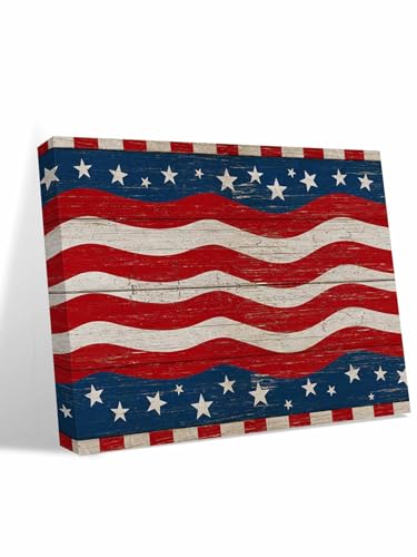 4th of July Wall Art for Living Room, Hanging Framed