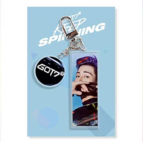 YJYP Kpop Got7 Spinning Keychain Jinyoung JB Bambam Jackson Acrylic Keyring