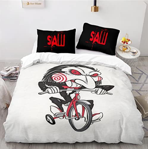 Juego De Ropa De Cama 3D De Sierra De Película De Terror Juegos De Fundas De Edredón con Fundas De Almohada Textiles para El Hogar Tamaño Doble Queen King para Decoración De Dormitorio 240 * 260cm