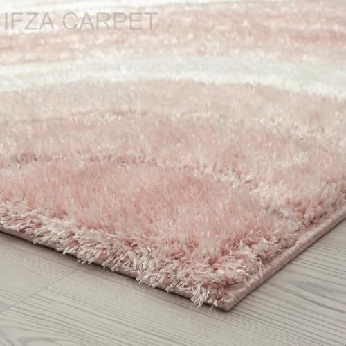 Image of Soft Shaggy Carpet 6x8 Feet - Ultra Plush, Non-Slip, High Pile 2 Inch Microfiber Rug for Bedroom, Living Room, Kids Room & Office - Modern Cozy Floor D�cor (Peach Ivory C)