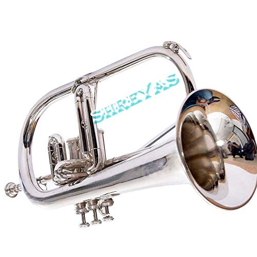 NEW Bb Flat Silver Nickel Flugel Horn With Free Hard Case+Mouthpiece. MRS,2.8