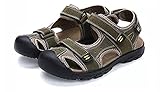 marca de sandalias para playa hombre CUERO SUPERIOR: El uso del material de cuero delicado, textura delicada clara, resistente y fuerte, sentido de la manera del color del diseño del dedo del pie, más marea de la calidad
