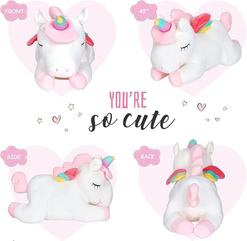 Image of Tickles Unicorn Soft Stuffed Plush Animal Toy for Kids Boys & Girls Birthday Gifts (Color: White Size: 80 cm)