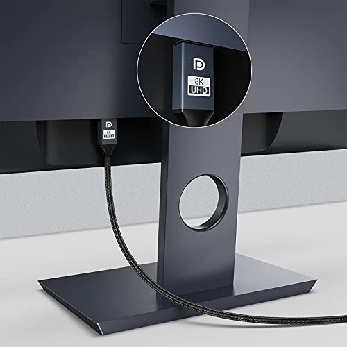 Veetop 8K Display Port Cable 60Hz 6.6Ft/2M, Displayport To Displayport Cable 1.4, Support 8K@60Hz, 4K@144Hz, 1080P@240Hz, Dp Cable 1.4 For Pc, Tv, Monitor, Projector, Gaming #TOP6