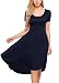 Bluetime Women's Casual Loose Short Sleeve High Low Pleated Flare Swing Dress (XXL, Navy Blue)