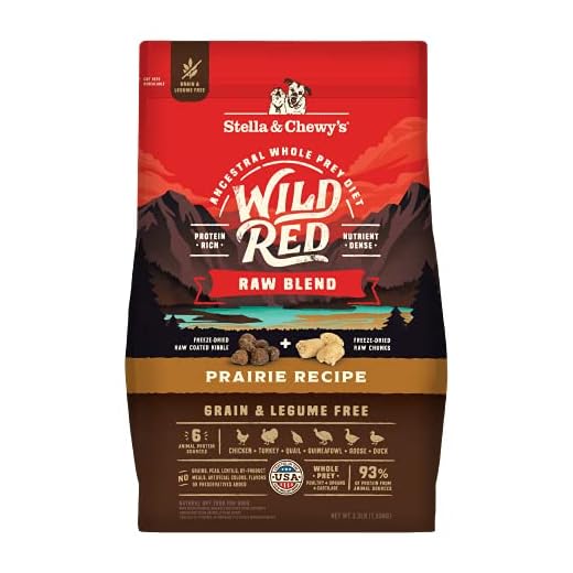 Stella & Chewy's Wild Red Raw Blend Kibble - Premium Freeze-Dried Raw Coated Dog Food - Perfect For Picky Eaters - High Protein Grain Free with 6 Poultry Sources - 3.5lb Bag