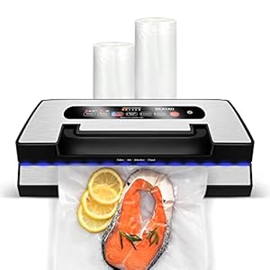 SEATAO VH5188 Automatic Vacuum Sealer Machine, 90kPa Multifunction Commercial Vacuum Food Sealer For Food Preservation, Dry & Moist & Food & Extended Modes, LED lights, Double Seal