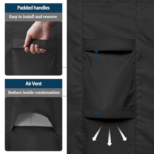 Easy-Going Rectangle Patio Furniture Cover Waterproof Outdoor Dining Table and Chair Cover Anti-UV Outside Sectional Sofa Set Covers (111"L x 74"W x 28"H, Black) by Easy-Going - Image 5