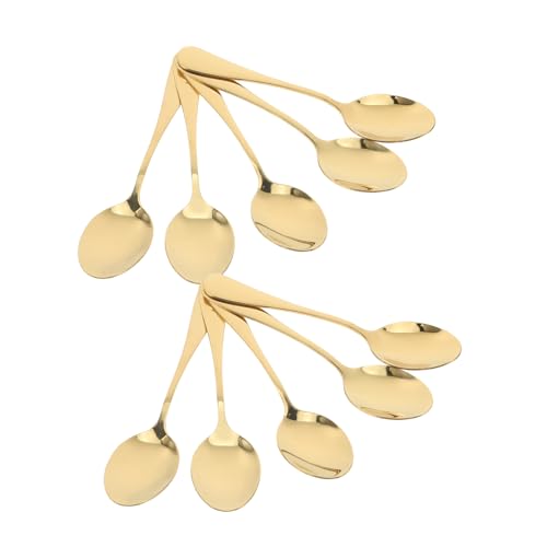 FUNOMOCYA 12Pcs Gold Stainless Steel Espresso Spoons Ergonomic Spoons for Dessert and Appetizers Dishwasher Safe Demitasse Everyday Use
