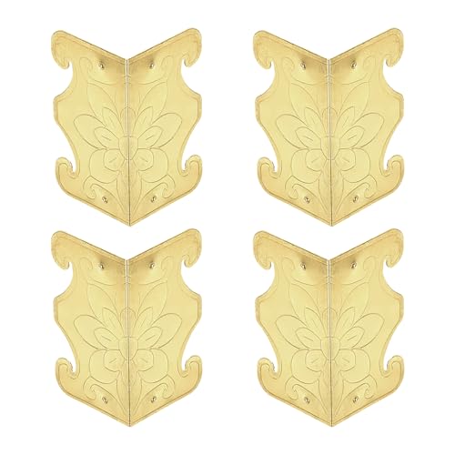 uxcell 4 protecteurs de coin de plinthe, vintage doré pour meuble bois