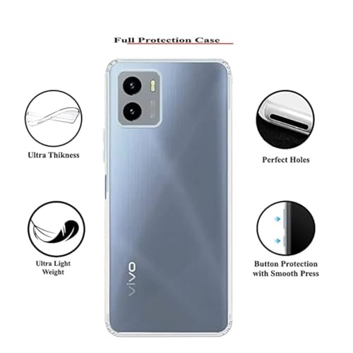 Image of COVERBLACK Soft Rubber Silicon Clear Back Cover Compatible Model for Vivo Y15s - Transparent