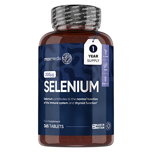 Selenium-200mcg-365-Selenium-Tablets-1-Year-Supply-Yeast-Free-Selenium-Supplements-L-Selenomethionine-Natural-Immune-System-Thyroid-Supplements-Hair-and-Nail-Supplements-for-Women-Men