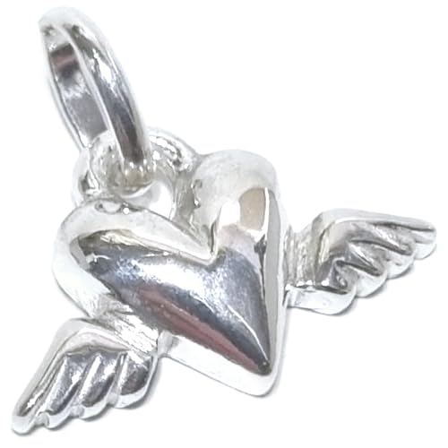 Maldon Jewellery Coeur ailé PETIT pendentif en argent sterling .925 x 1 pendentif Love Hearts