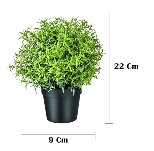 Image of PAPERI Artificial Rosemary Plants for Home Decor - Indoor Fake Rosemary Plant Flowers with Pot, Bathroom Decorations Items, Small Plastic Trees, Decoration Flower for Living Room Table, Green