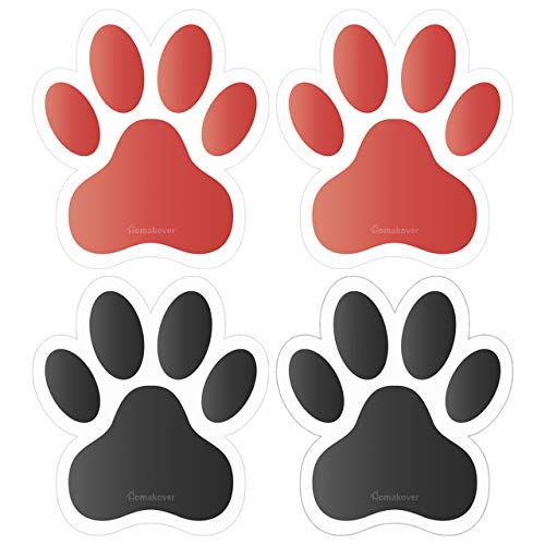 Bluecell World 40 Pieces Dog Paw Footprint Vinyl Pawprints Sticker Animal Footprint Wall Art Decoration for Tub Stairs Kitchen Shower Room Treads Bath Room Floor Swimming Pool (Style A)